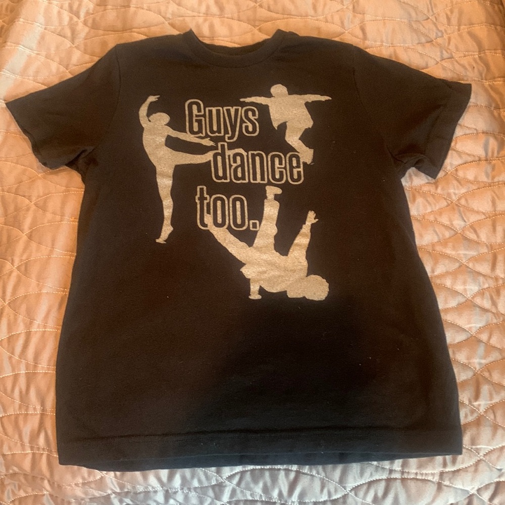 Free To Be Kids black “Guys dance too” t-shirt